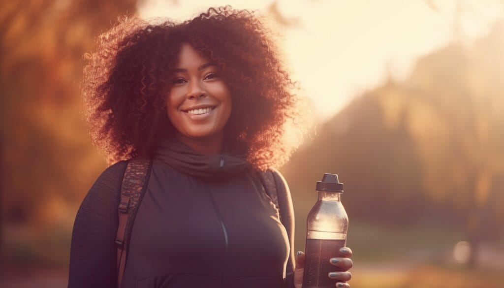 Adults and children staying hydrated to control overeating during Thanksgiving